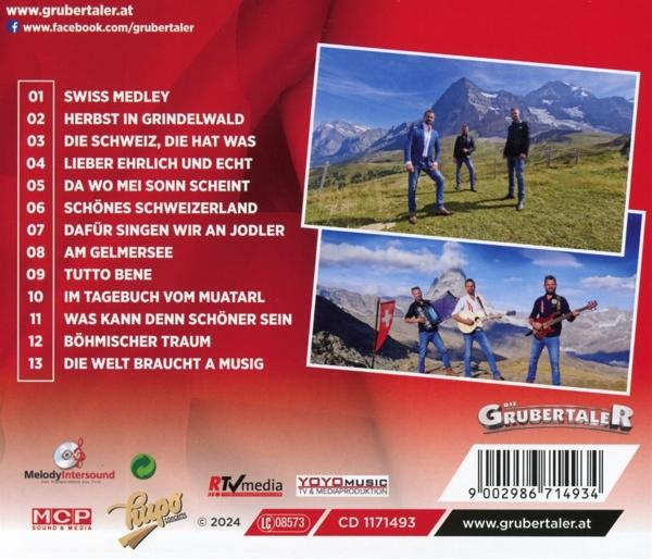 CD-Cover mit Band vor Bergkulisse und Titelliste.