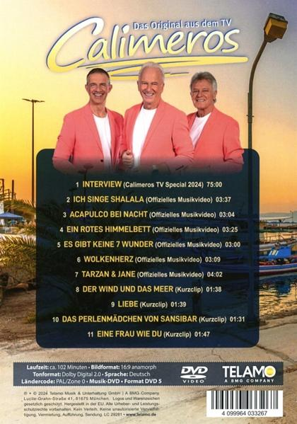 Die Rückseite einer DVD. Sie enthält Titellisten und Bilder von drei Personen.