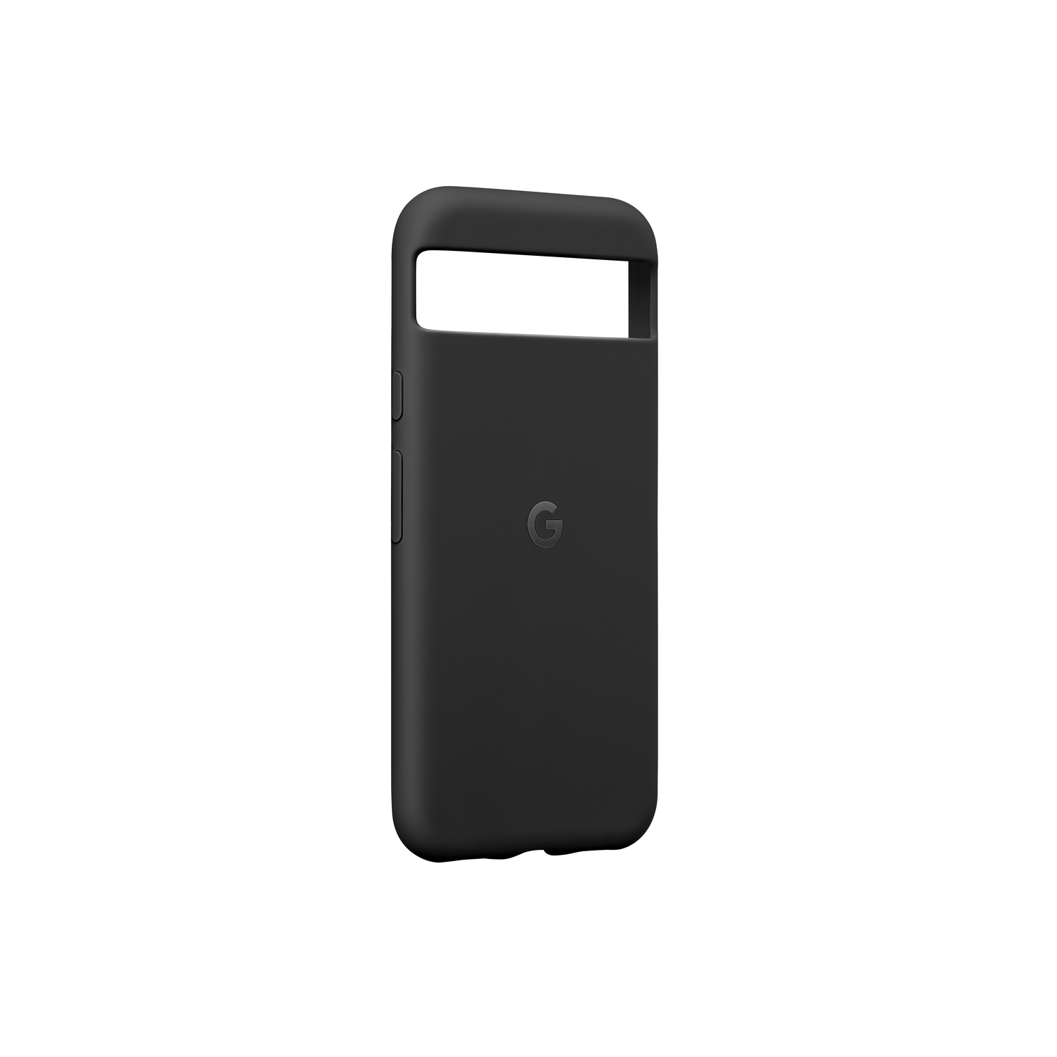 Coque de téléphone noire avec découpe pour caméra et logo Google.