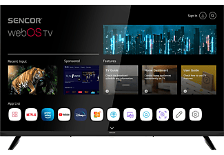 SENCOR SLE 32S802TCSB HD SMART LCD TV, webOS, fekete, 80 cm