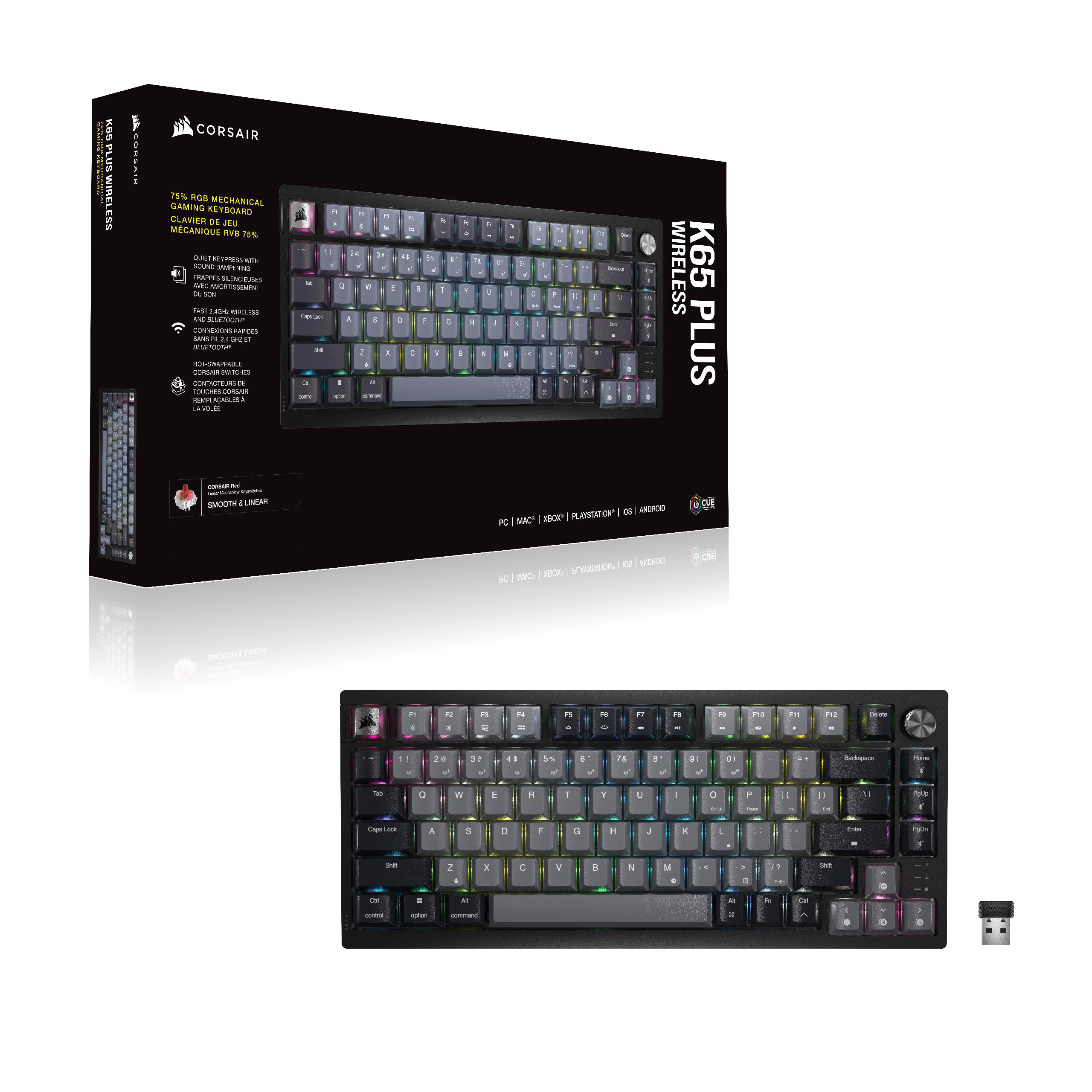 CORSAIR K65 PLUS WIRELESS, Gaming Tastatur, Mechanisch, kabellos 