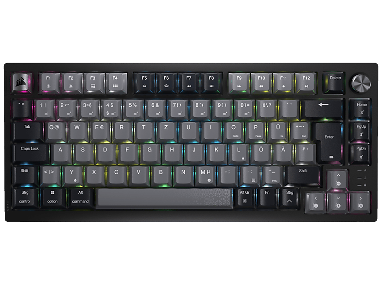 CORSAIR K65 PLUS WIRELESS, Gaming Tastatur, Mechanisch, kabellos, Schwarz/Grau