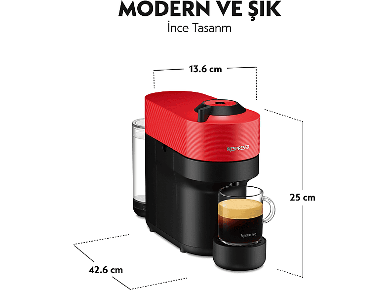 NESPRESSO Vertuo Pop Kapsüllü Kahve Makinesi Kırmızı_2