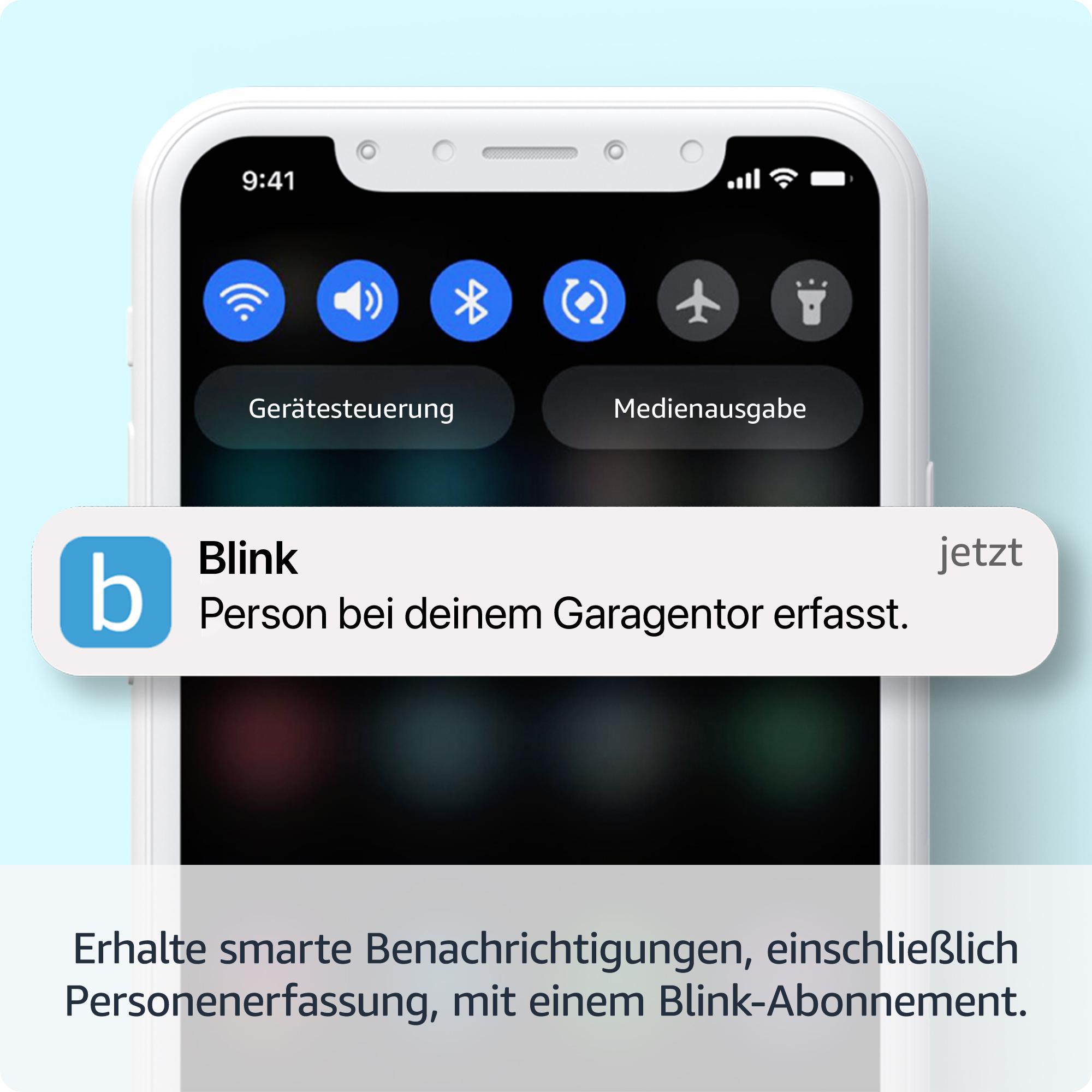 Smartphone-Bildschirm zeigt eine Benachrichtigung von "Blink" über eine Person an.