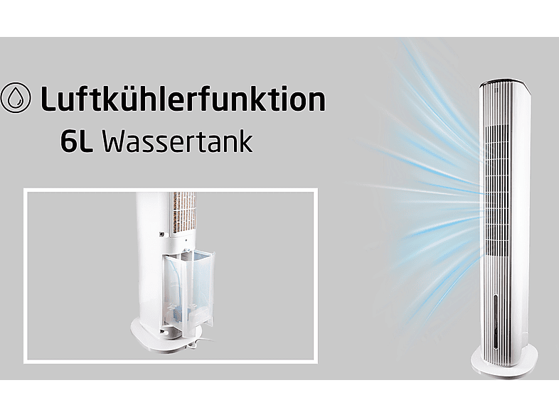 KOENIC KTFC 806022 2in1 Luftkühler und Turmventilator Weiß (80 Watt)