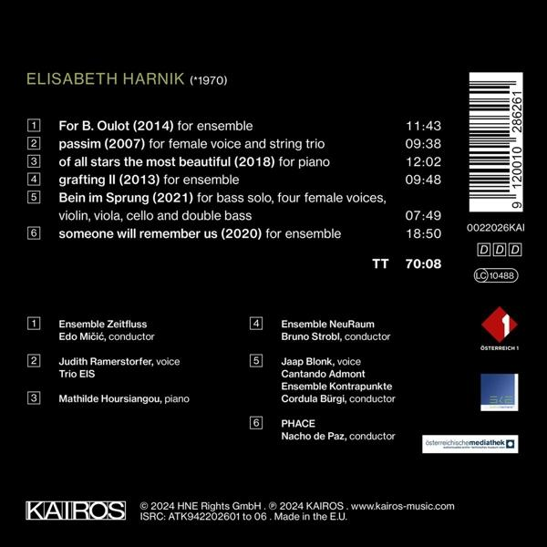Ein CD-Cover mit Titellisten und Credits für ein Musikalbum. Dunkler Hintergrund.
