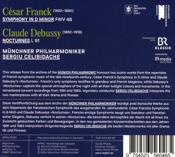 CD-Cover für Musik von César Franck und Claude Debussy. Text und Details sind sichtbar.