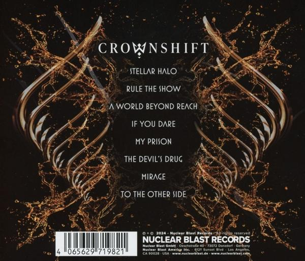 Albumcover mit Bandnamen "Crownshift", Songliste, Barcode und Plattenlabel.