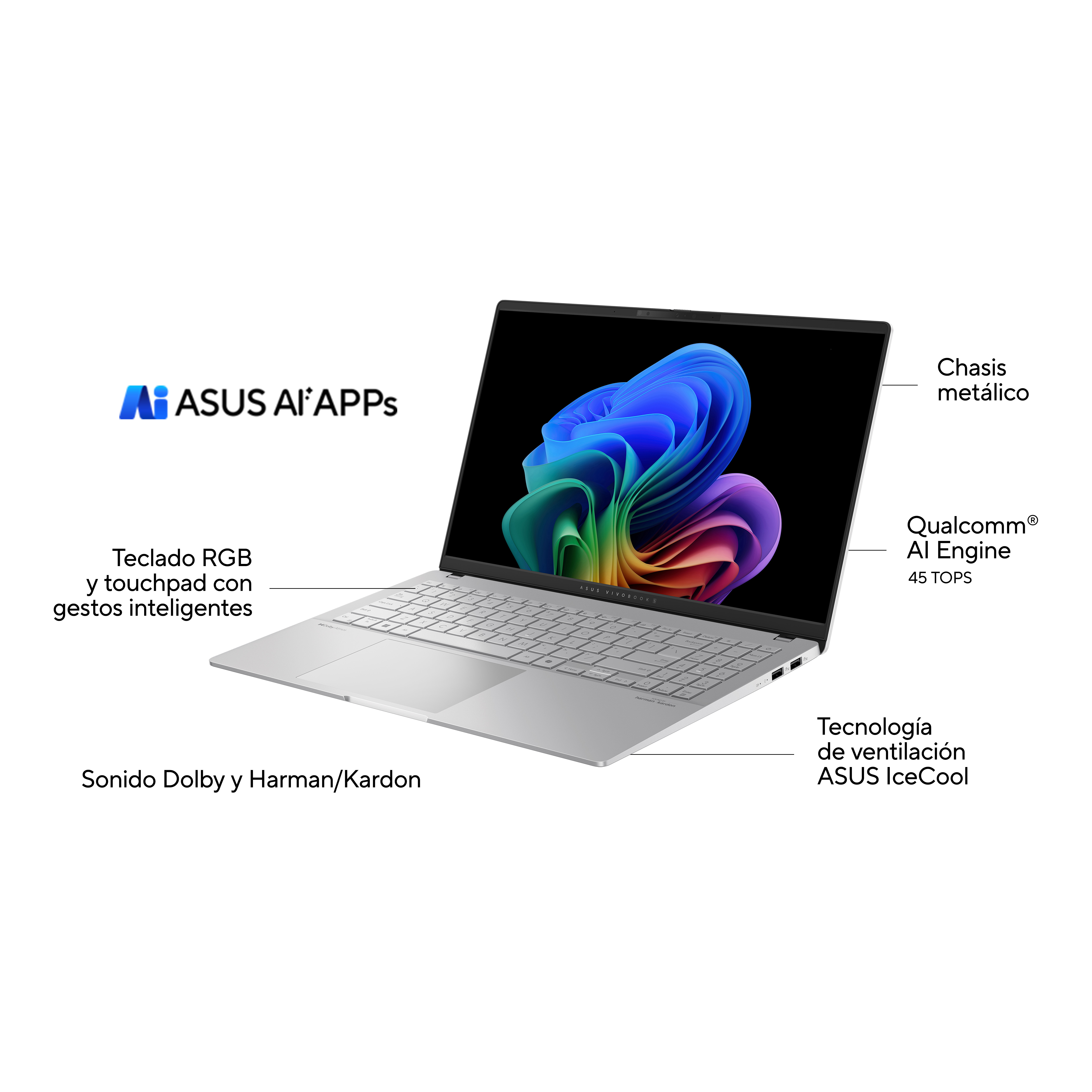 Portátil | ASUS Vivobook S 15 S5507QA-MA091W Copilot+ PC, 15.6