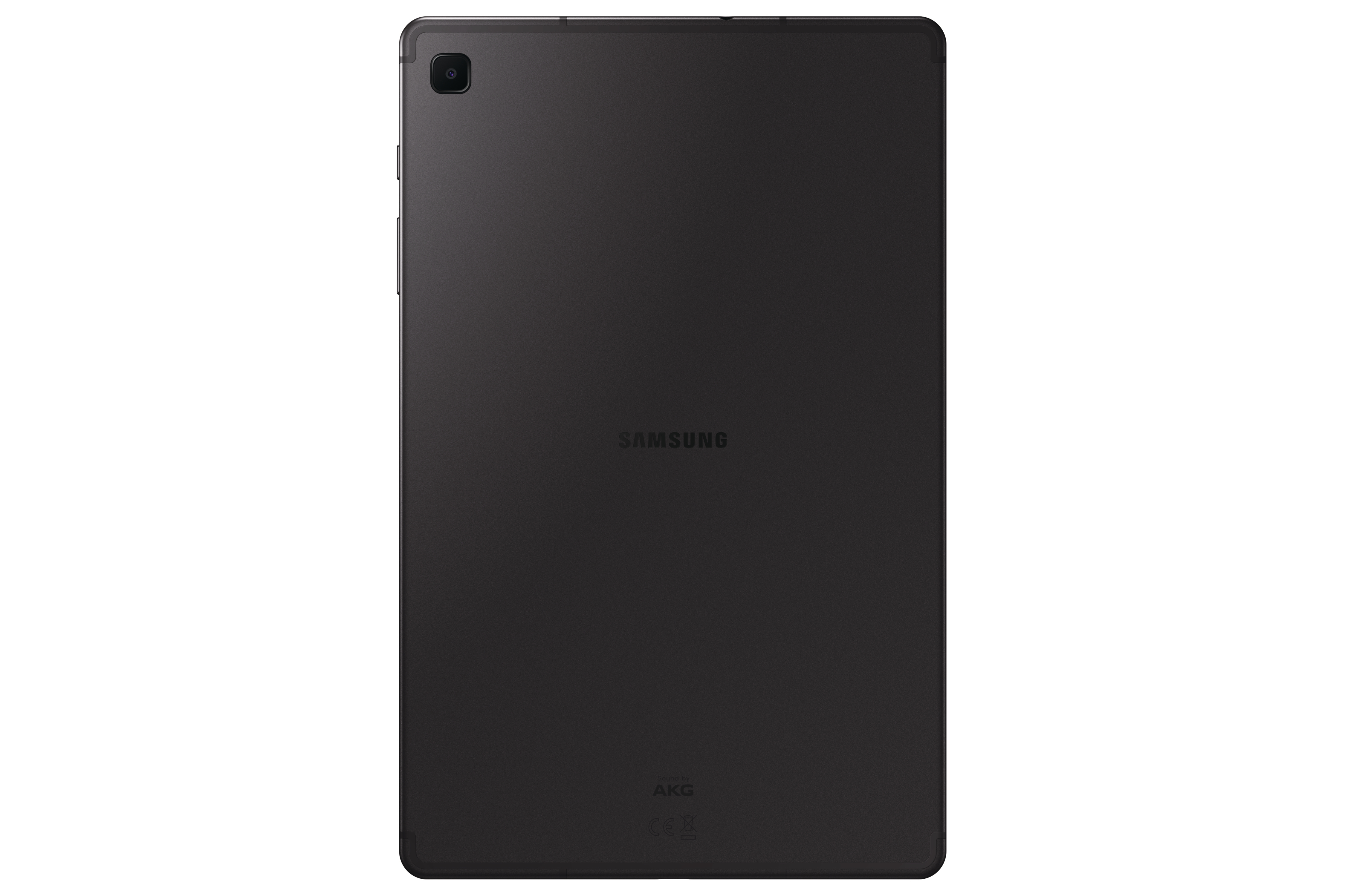 Ein schwarzes Tablet, Rückansicht mit Kamera und Logo.