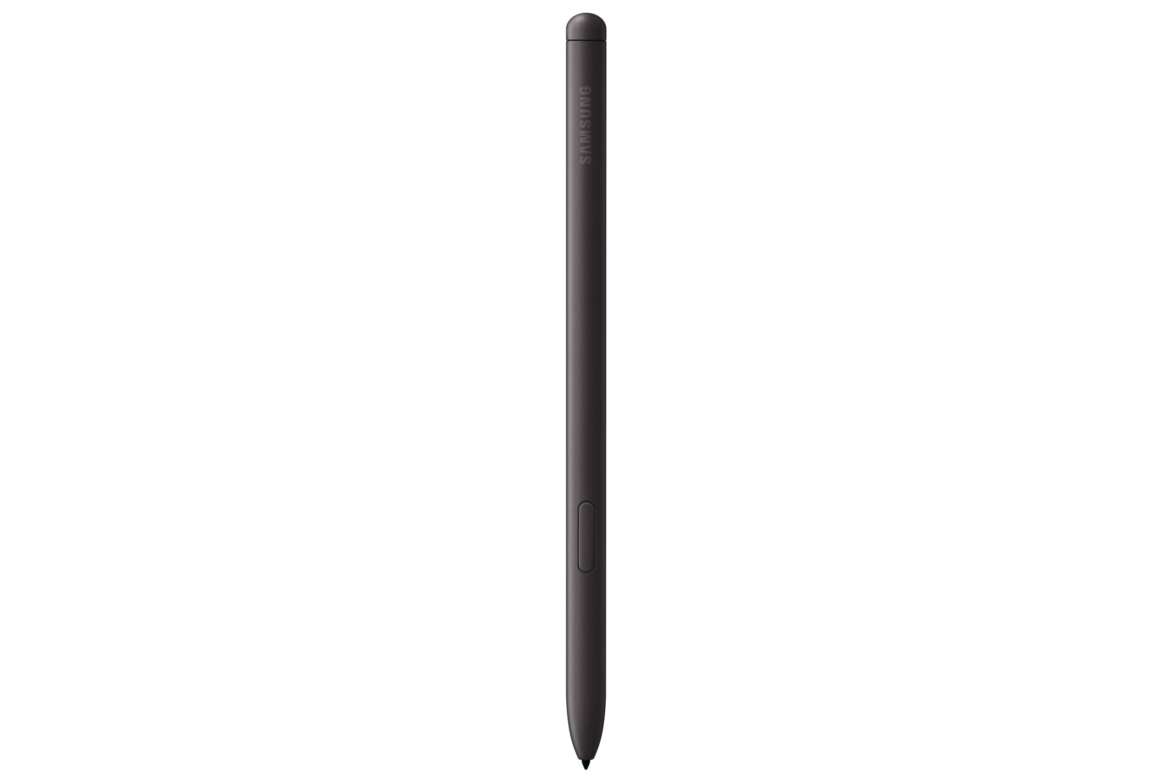 Ein schwarzer Stift auf weißem Hintergrund. Der Stift ist lang und dünn. Der Hintergrund ist schlicht.