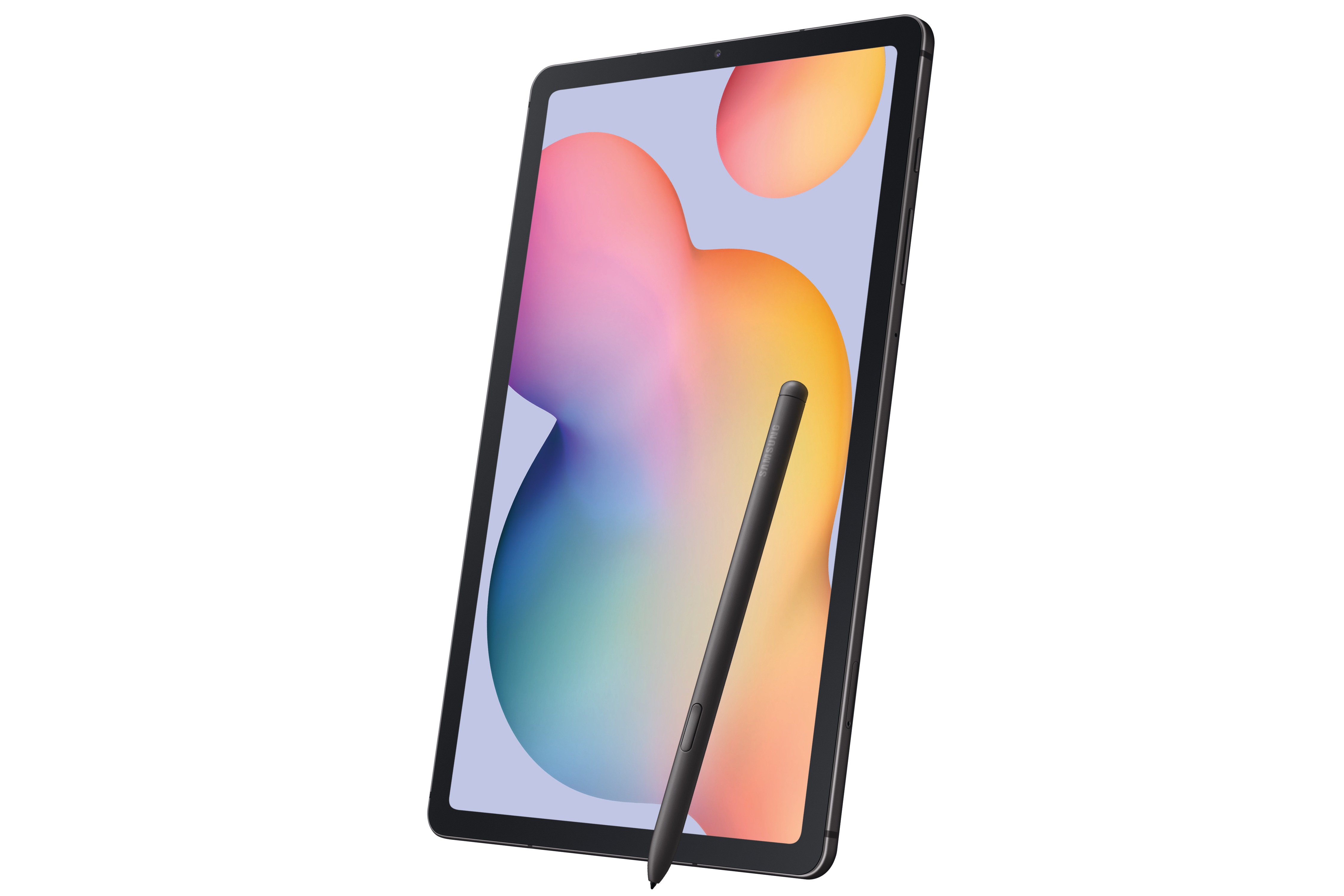 Tablet mit Stift. Es ist schräg gestellt und zeigt Bildschirm und Stift.