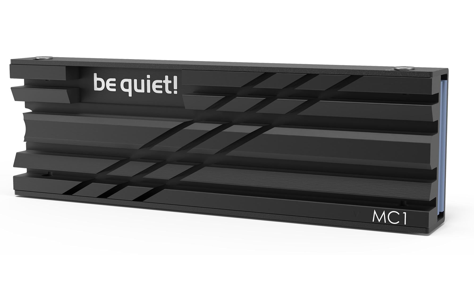 Dissipatore SSD M.2 MC1 be quiet! nero su sfondo bianco.