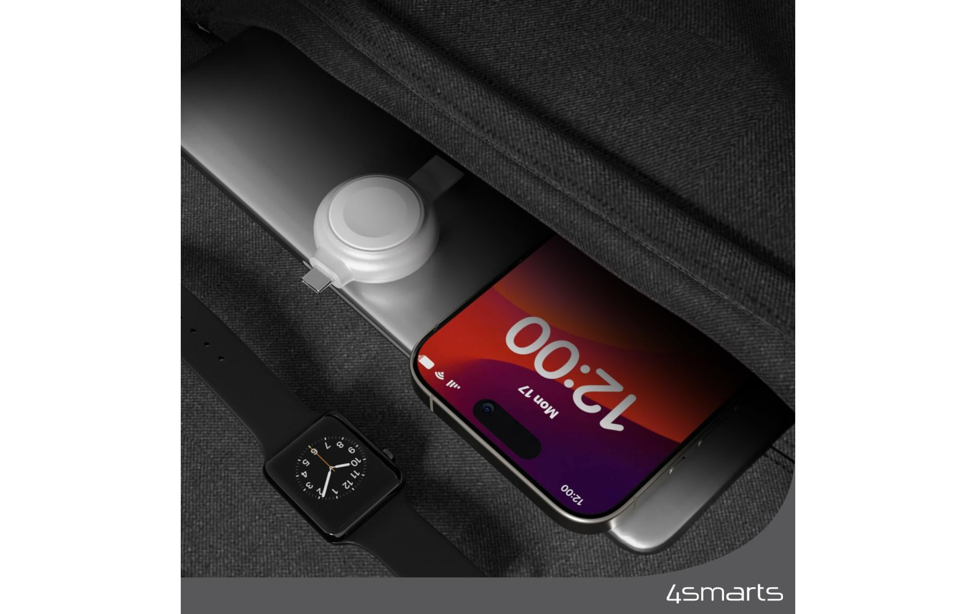 4SMARTS Wireless Charger, Silber, Wireless Charger, Apple, Silber