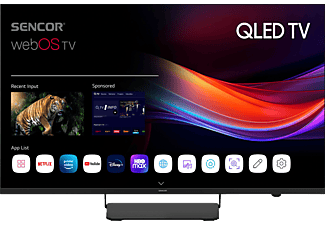 SENCOR SLE 43Q870TCSB QLED SMART TV, webOS, fekete, 108 cm