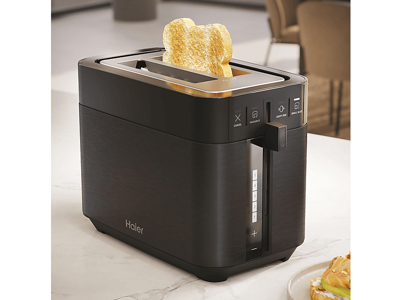 HAIER HTO5A 011 Serie 5 Toaster Schwarz (1150 Watt, Schlitze: 2)