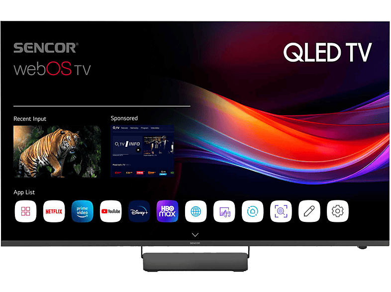 SENCOR SLE 55Q870TCSB QLED SMART TV, webOS, fekete, 139 cm