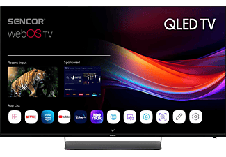 SENCOR SLE 65Q870TCSB QLED SMART TV, webOS, fekete, 164 cm