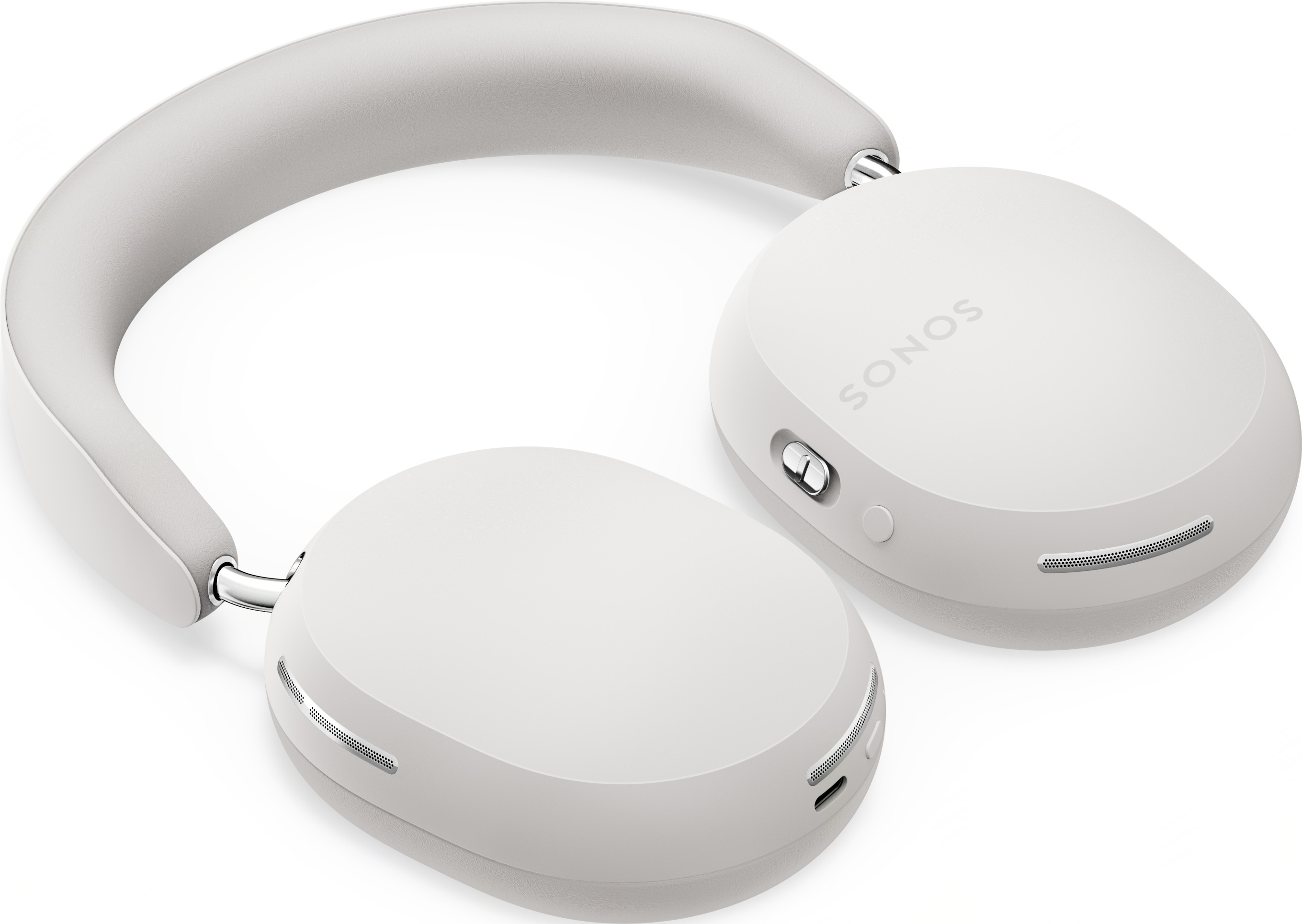 Casque Sonos blanc sur fond blanc. Le casque est sans fil.
