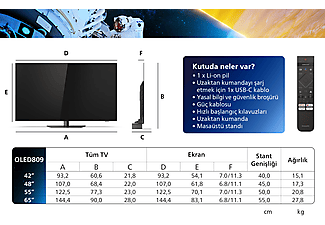 PHILIPS 65OLED809/12 65 inç 164 Ekran Uydu Alıcılı Smart 4K UHD Dolby Vision Dolby Atmos Google Ambilight TV_1