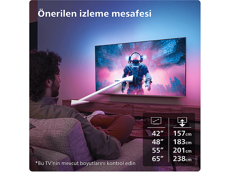 PHILIPS 65OLED809/12 65 inç 164 Ekran Uydu Alıcılı Smart 4K UHD Dolby Vision Dolby Atmos Google Ambilight TV_13