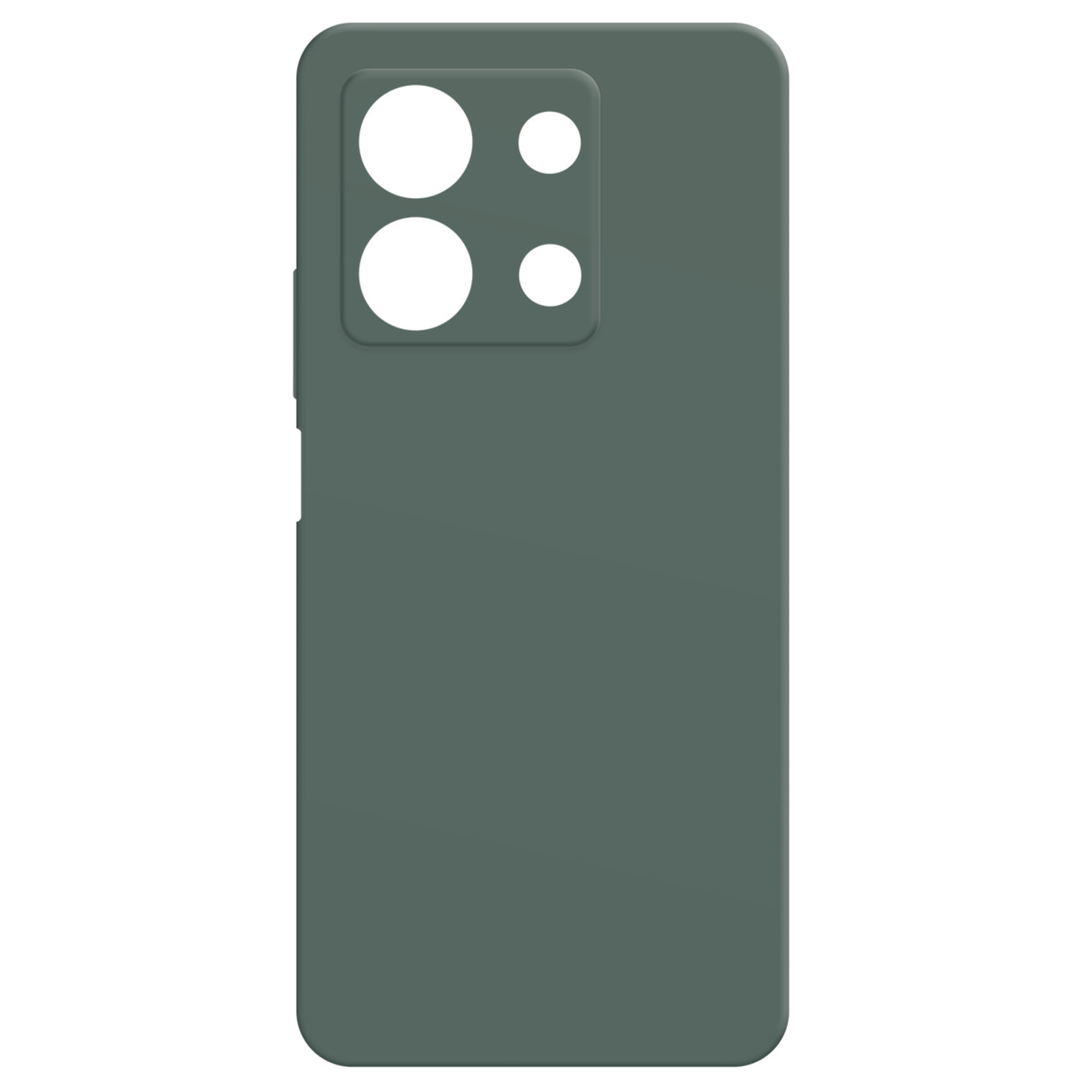 Une coque de téléphone verte avec plusieurs découpes pour appareil photo.