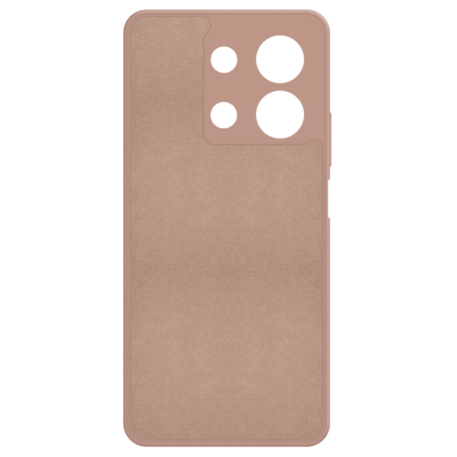 Coque de téléphone rose avec découpes caméra.