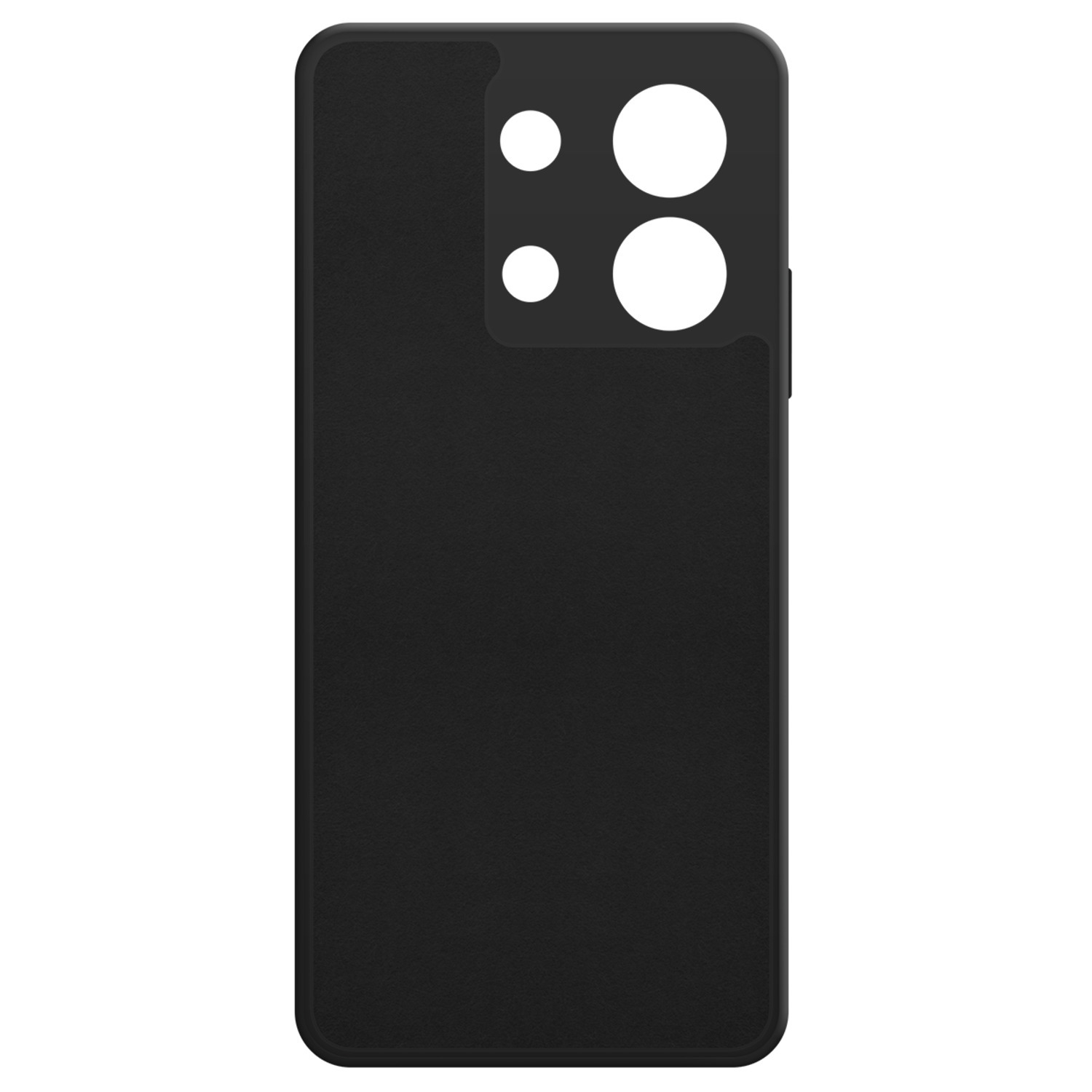 Coque de téléphone noire avec découpes pour appareil photo.