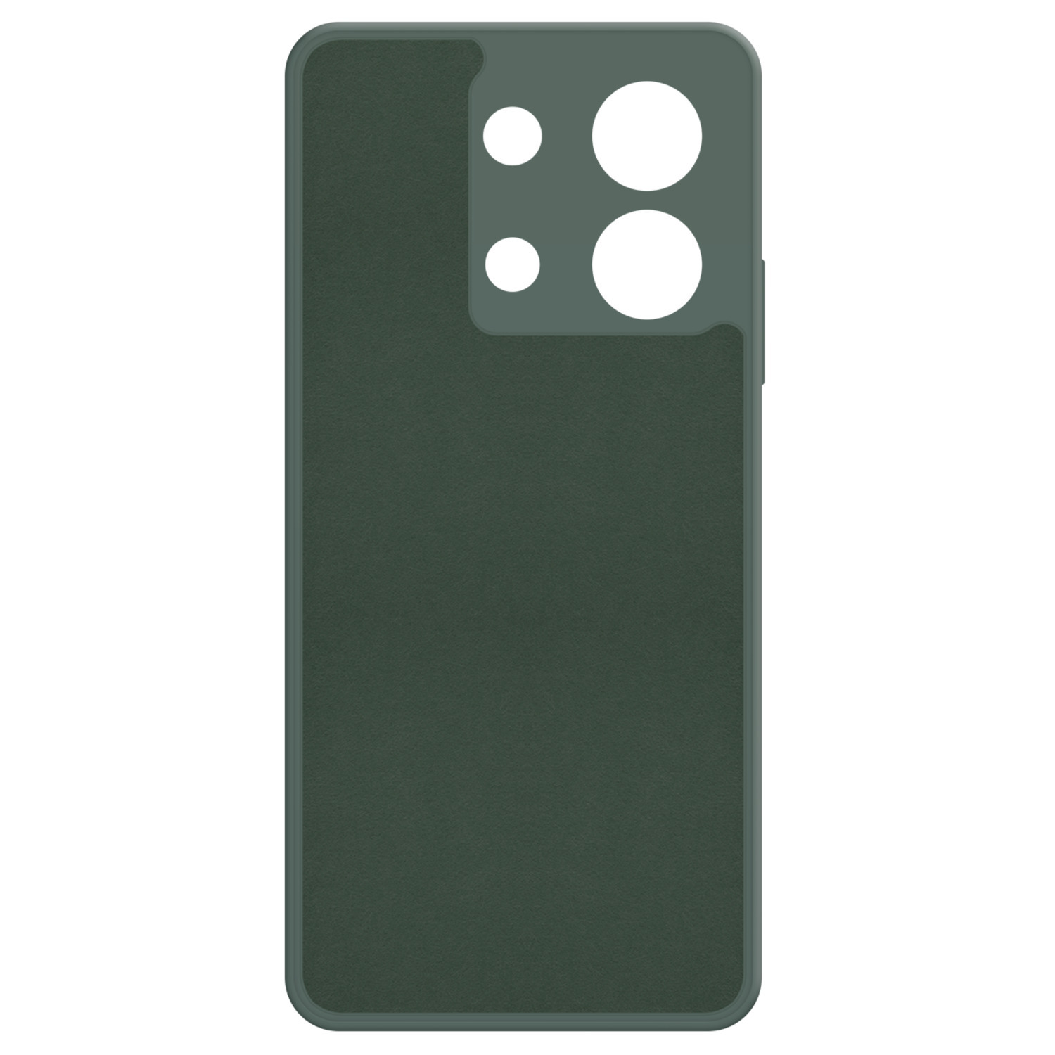 Coque de téléphone verte : vert foncé, découpes pour caméra et surface texturée.
