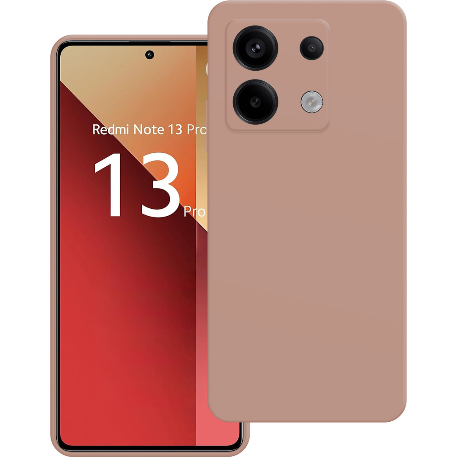 Un téléphone rose avec une bosse de caméra à l'arrière et un autre téléphone avec un écran rouge.