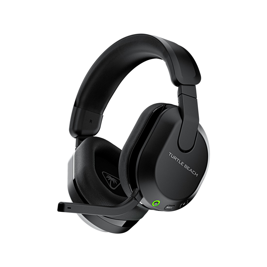 Schwarzes Gaming-Headset mit Mikrofon.