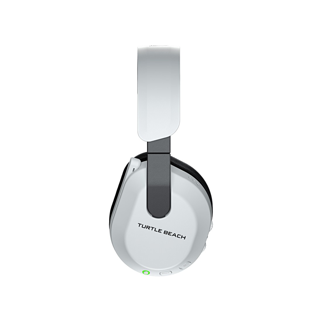 Weiße und graue Kopfhörer mit dem Text "TURTLE BEACH" an der Seite.