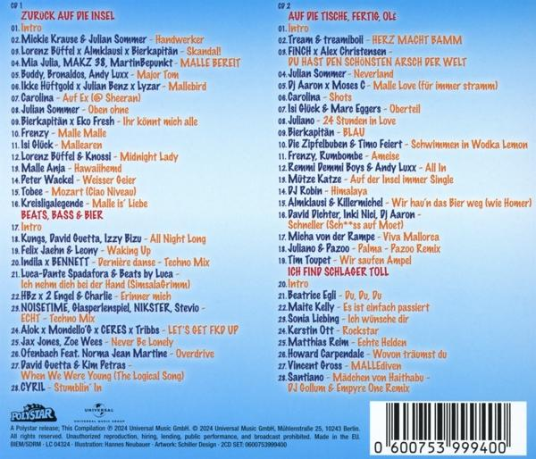 CD-Cover mit Titelliste und Text auf Deutsch.
