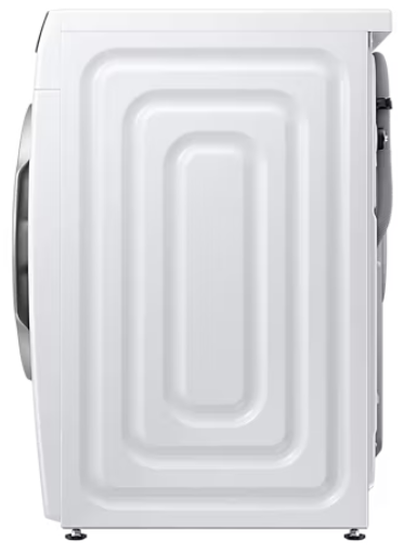 Biała pralka Samsung, widok z boku.