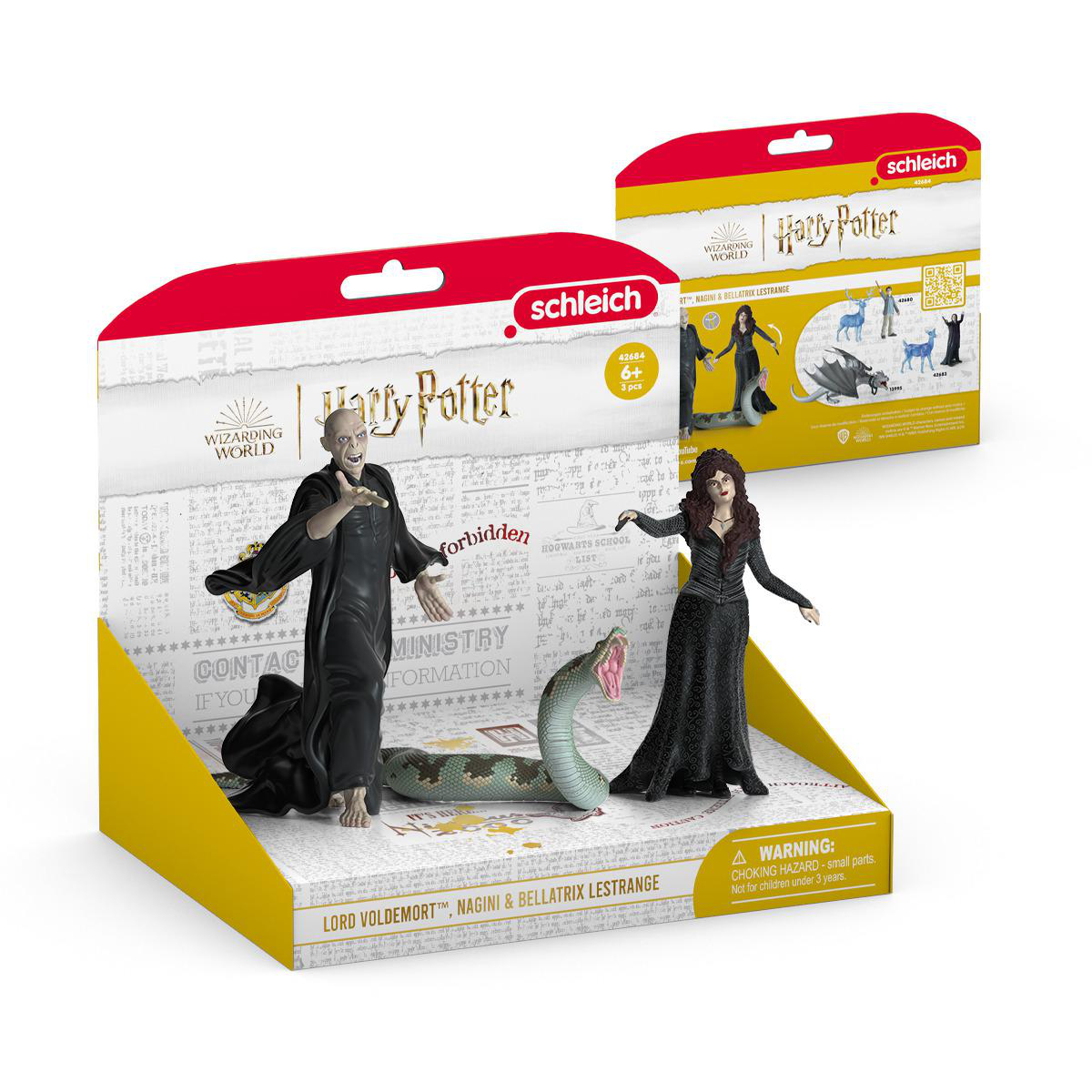 Harry-Potter-Figuren in einer Schachtel.