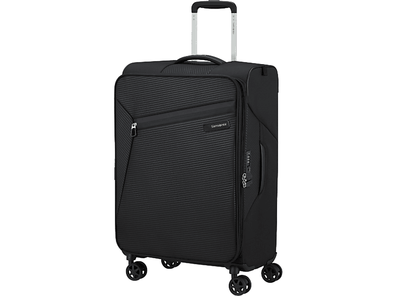 SAMSONITE Litebeam Spinner közepes méretű bőrönd 66cm, bővíthető, puhafedeles, fekete (146853-1041)