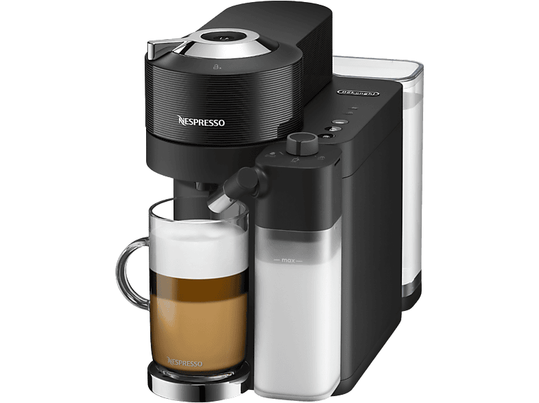 Cafetera de cápsulas - Nespresso® De'Longhi Vertuo Lattissima ENV300.B, 1500 W, 1.6 l, Depósito leche, Calentamiento 30s, Negro