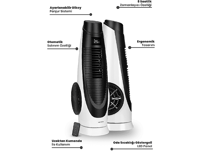 GOLDMASTER Airbot GM-7944 Kule Tipi Vantilatör Beyaz_3