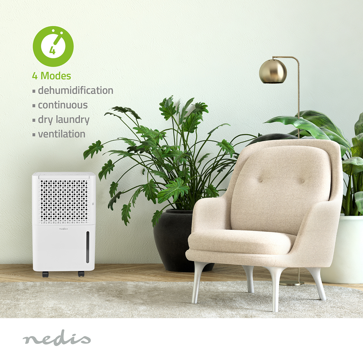 NEDIS DEHU10WT Párátlanító, 10 l/nap, fehér 