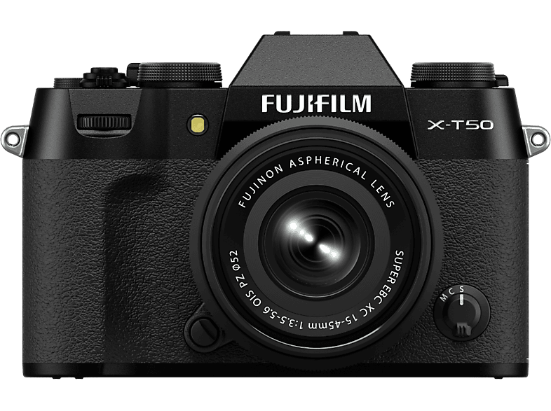 Fujifilm X-T50 Schwarz Systemkamera mit Objektiv FUJINON XC 15-45mm f3.5-5.6 OIS PZ; Systemkamera Set