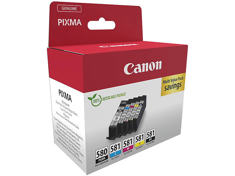 Canon CLI-581XL M Cartuccia Magenta XL – Certificata Canon, Formato Extra Large, Imballo In Cartone Riciclabile – Per Stampanti Serie TS