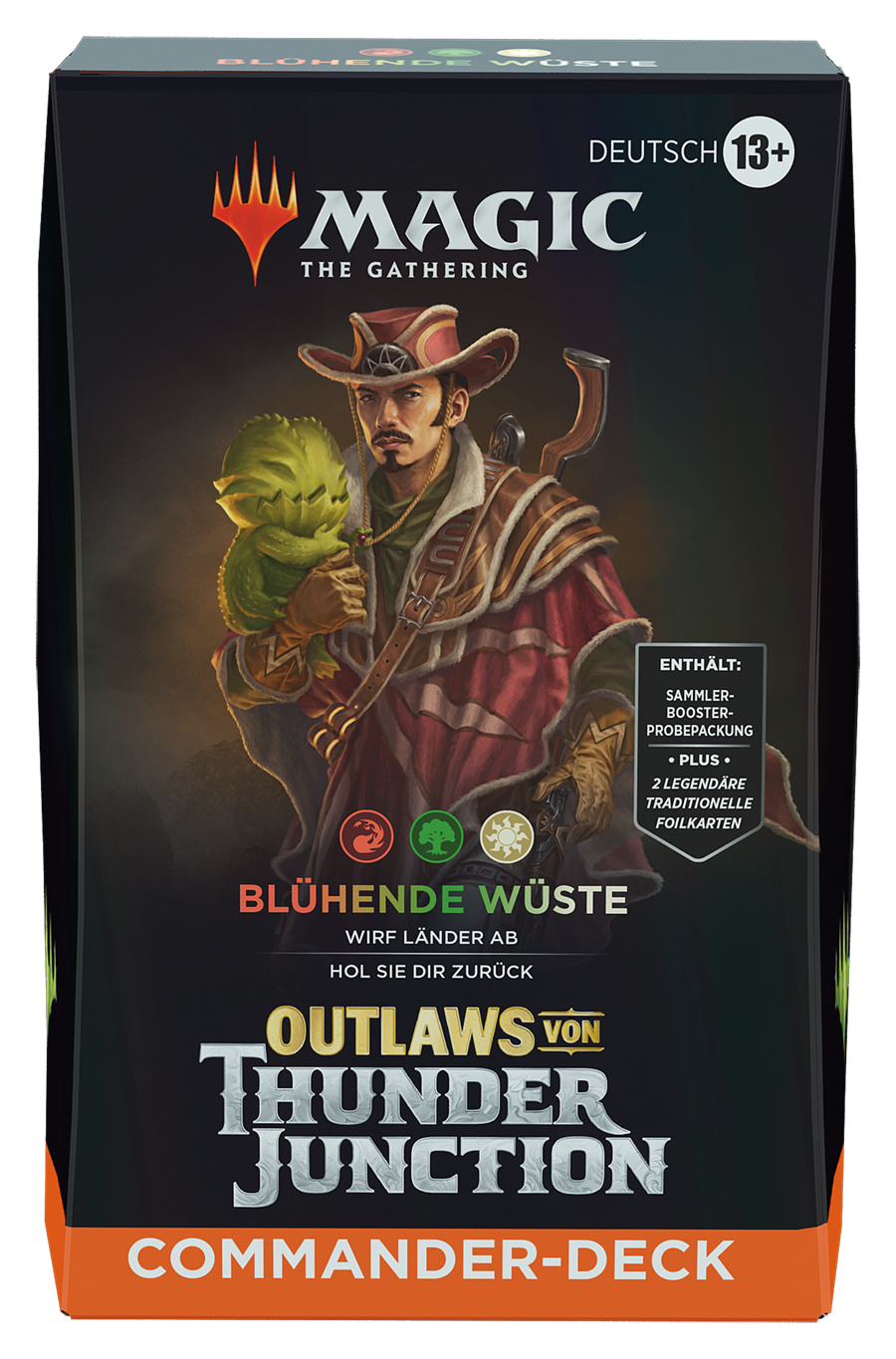 Magic: The Gathering Kartendeck-Box mit einem Kriegerbild und Text auf Deutsch.