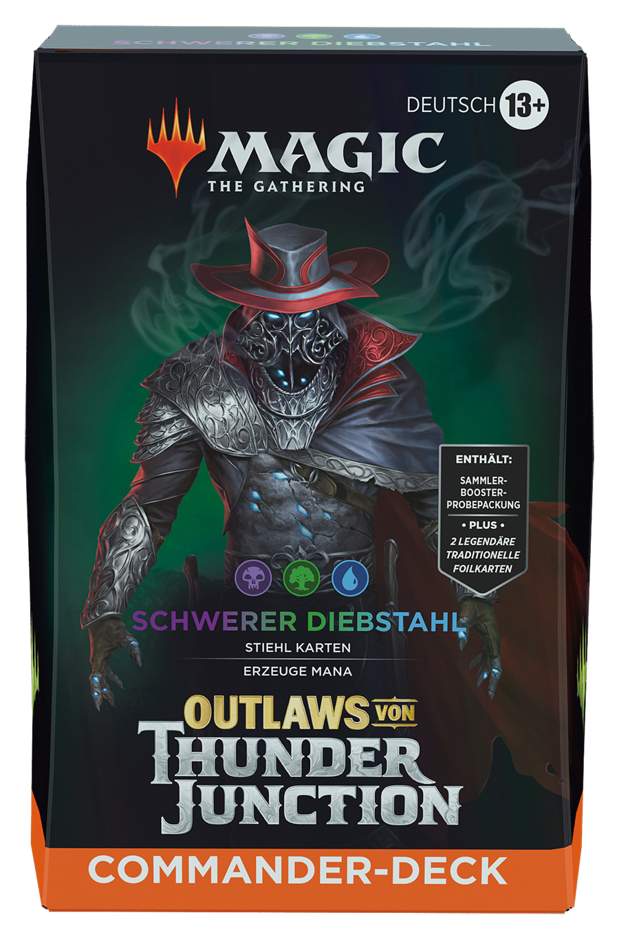 Magic The Gathering Kartenpackung, dunkle Illustration einer Figur.