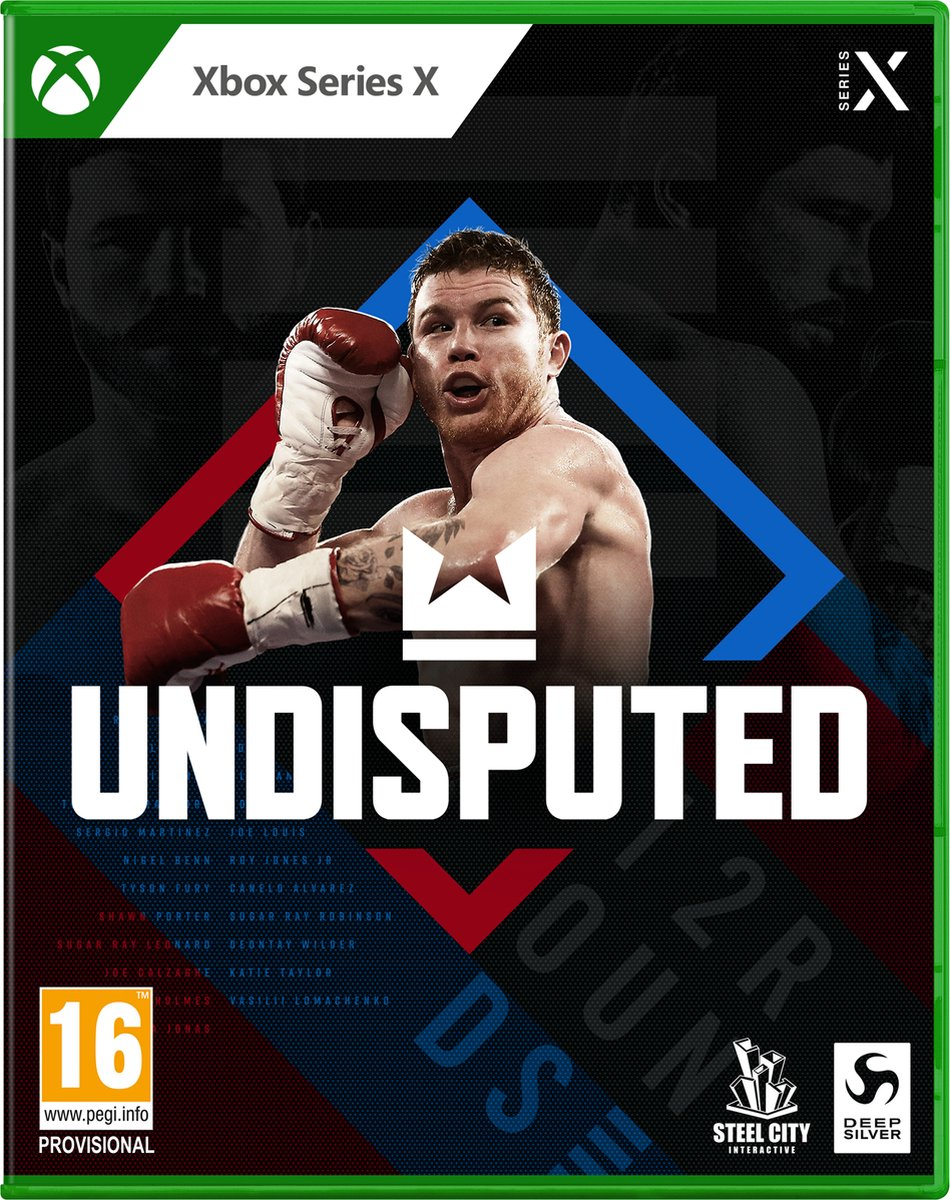 Boîte de jeu Xbox Series X. Boxeur sur la couverture, le titre est Undisputed.