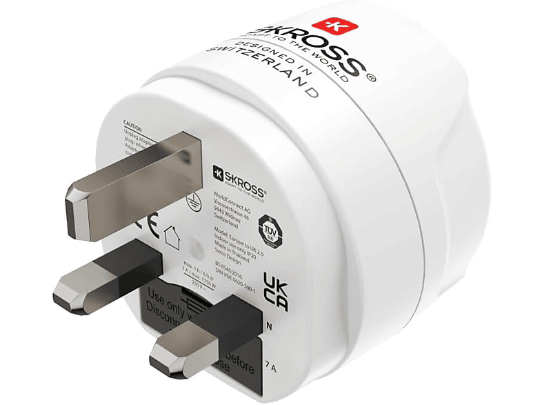 Adaptador de viaje - Hama 00223483, EU-UK, Blanco