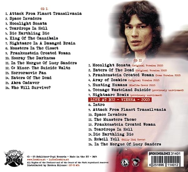 Rückseite einer Musik-CD mit Titelliste und Bild eines Mannes.