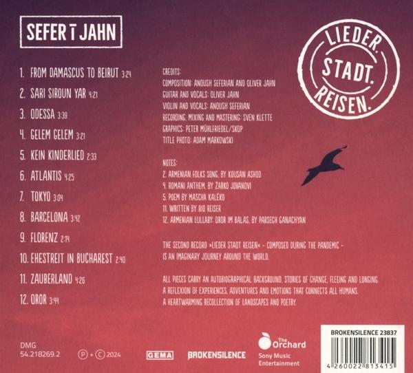 CD-Cover mit Titelliste, Credits und einer Vogelillustration.