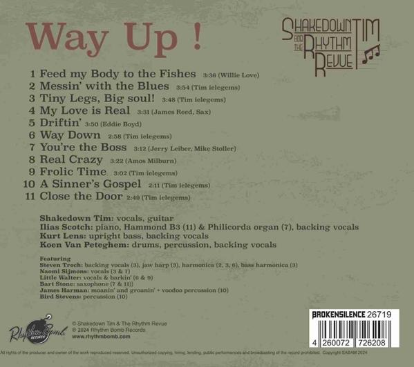 Die Rückseite einer CD mit Text und Titelliste.