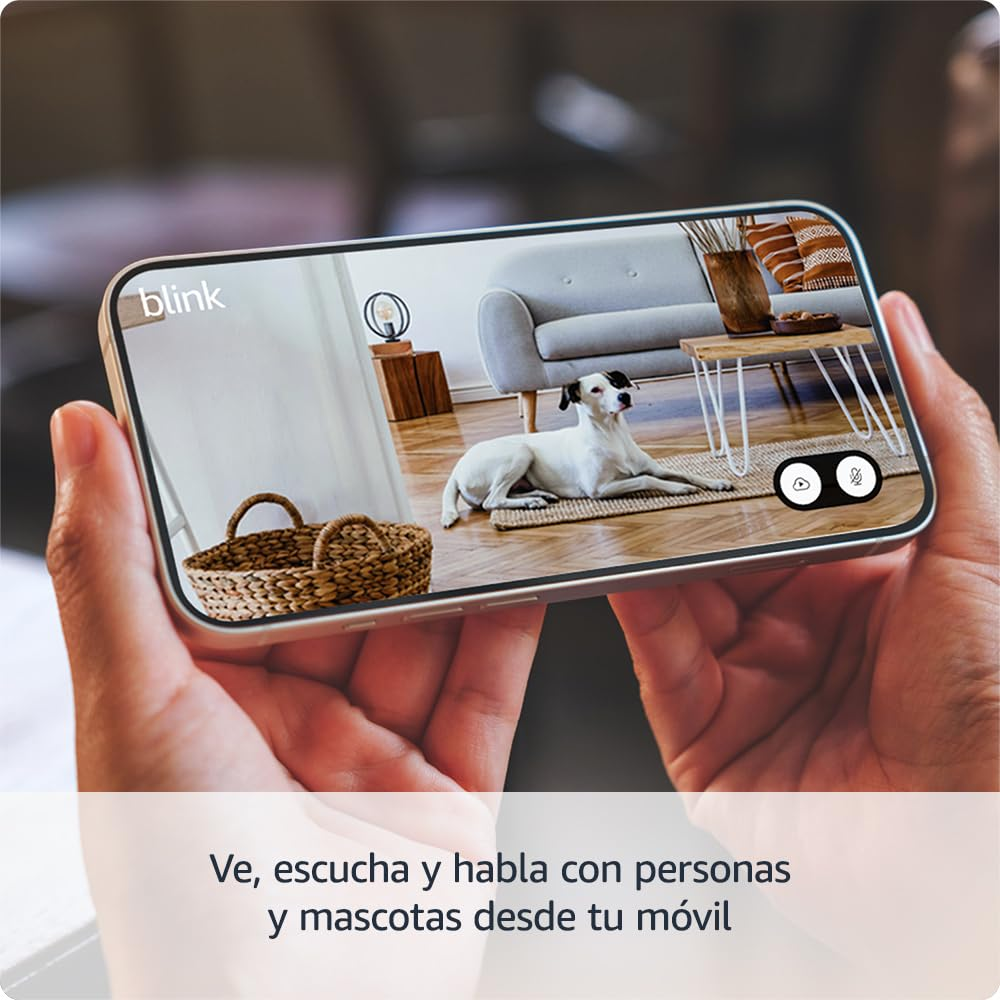 Cámara de vigilancia IP - Amazon Blink Mini 2, Pack de 2, HD, Visión nocturna en color, Audio bidireccional, Detección movimiento, Alexa, Blanco