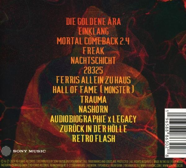 Rückseite einer CD-Hülle mit Songtiteln und Credits.